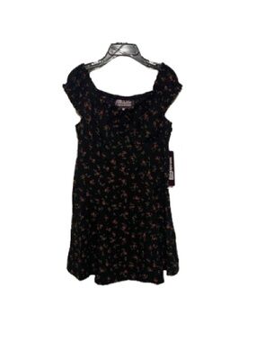 Weekend Academy Girls Blue floral Smocked  Dress Small-NWT